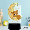 5D DIY Diamond Painting 7 Color Night Light Lamp Home Decoration Ornament Gift Kit(Moon Bear)