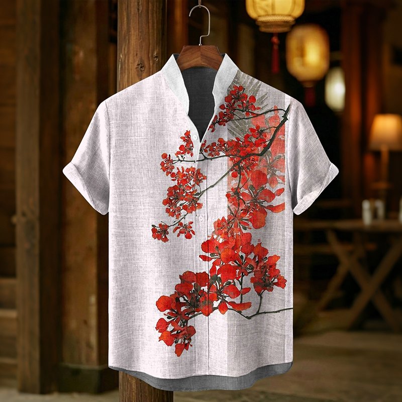 Japanese Floral Print Shirt elevenforest