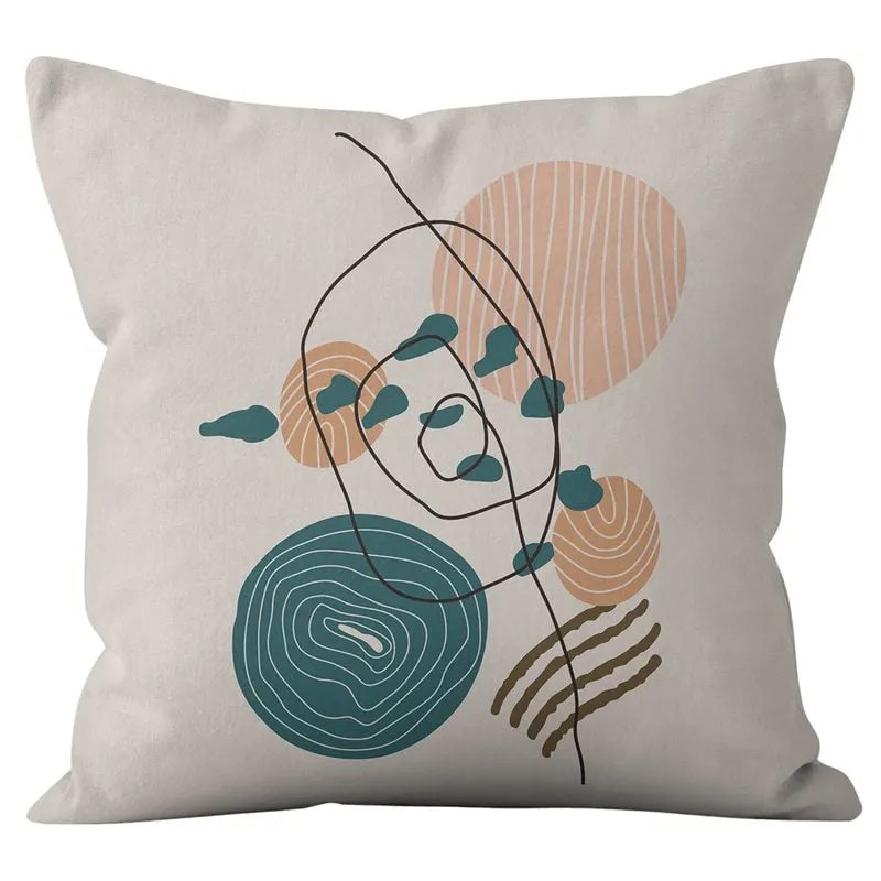 45*45cm Green Series Nordic Abstract Cushion Cover Geometric Throw Pillowcase Modern Minimalist Sofa Bed Decorative Pillows Case