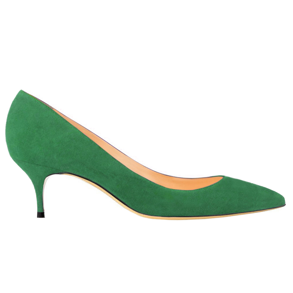 2.36" Kitten Heels Pumps Summer Daily Suede Shoes-MERUMOTE