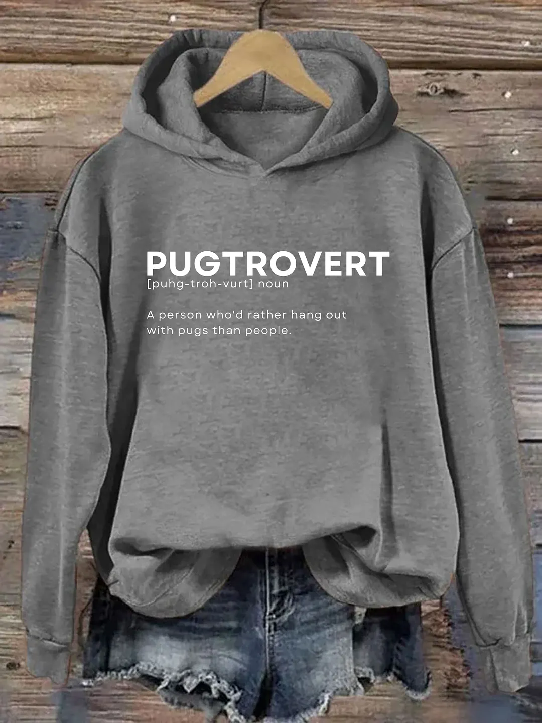 Pugtrovert Funny Pug Owner Lover Hoodie