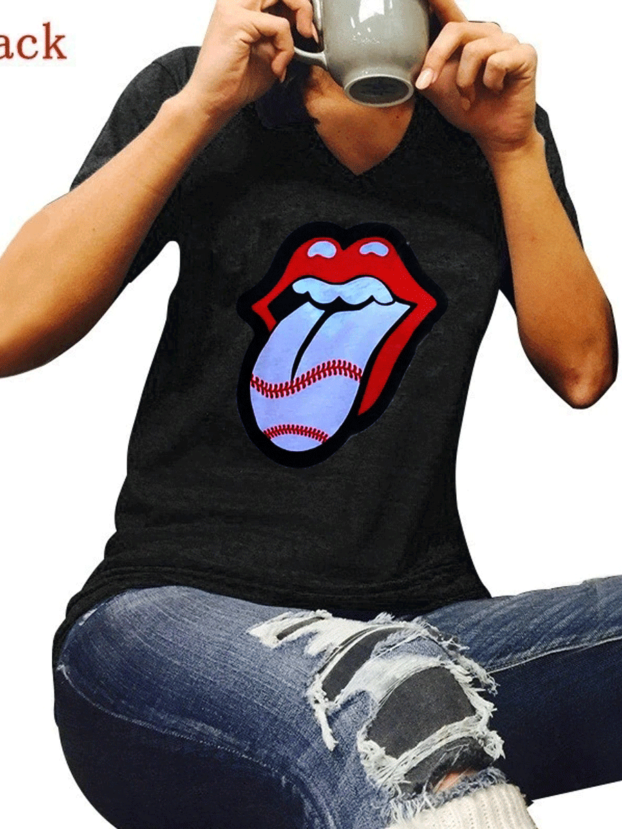 STONES BASEBALL TONGUE T-shirt