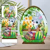 3D Wooden Easter Egg Rabbit Special Shaped Diamond Painting Lamp Desk Decor Kits