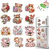 12PCS DIY Diamond Art Refrigerator Sticker Kits for Home Decor (Piglet)
