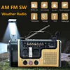 AM FM SW Emergency Power Bank SOS Alarm LED Light Hand Crank Solar Weather Radio