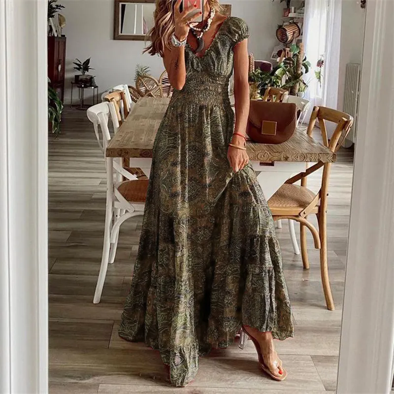 Churchf Churchf 2023 New Dress Waist Floral Print Dress