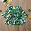 Kid Baby Girl Long Flare Sleeve Floral Christmas Dress