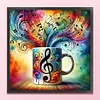 Cup Musical Notes-11CT Stamped Cross Stitch 40*40cm/15.75*15.75in