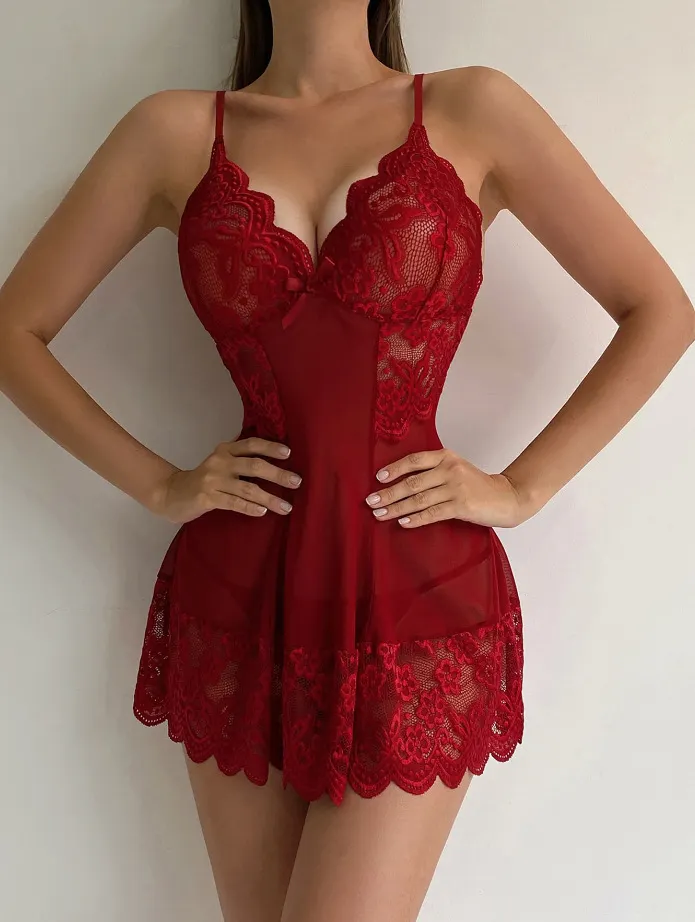 Churchf New Sexy Hollow Perspective Print Lace Sling Aja Ajament Lingerie Lingerie Suit