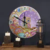 DIY Round Metal Tin Owl Diamond Painting Special Shaped  Clock Kit