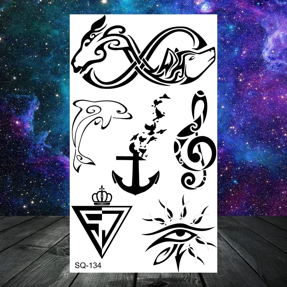 3D Universe Planet Temporary Tattoos For Women Adult Kids Girl Lotus Moon Outer Space Fake Tattoo Neck Arm Hands Small Tatoos