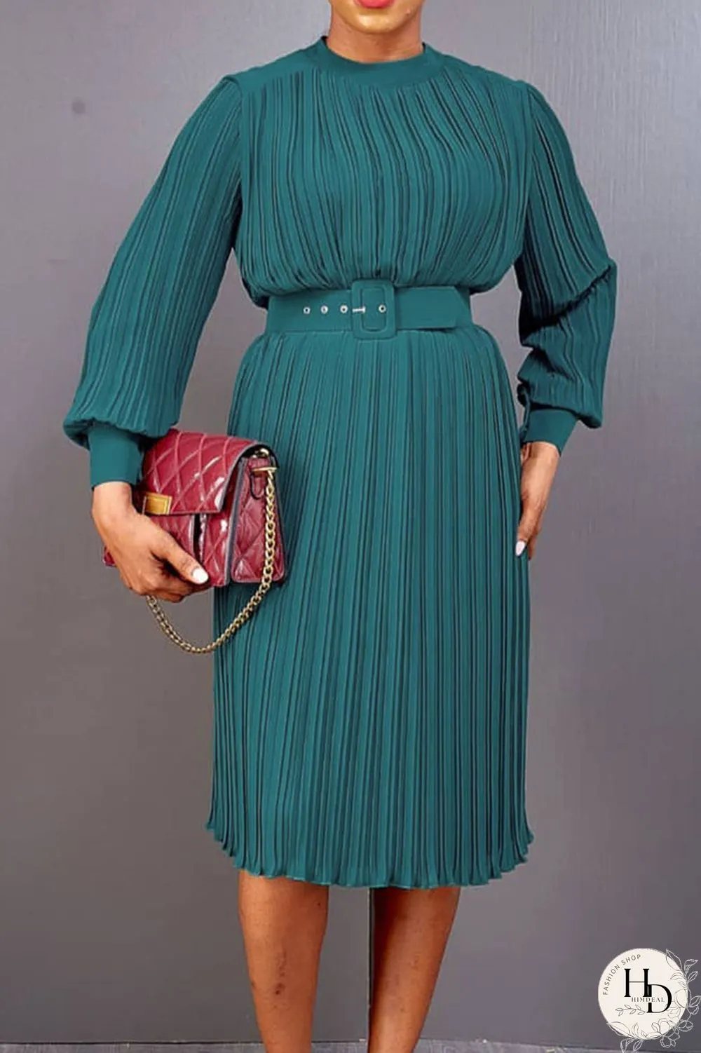 White Casual Solid Patchwork Fold With Belt O Neck Straight Dresses