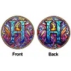 (Upgrade Size)DIY Double Sided Diamond Painting Alphabet Family Last Name Initial Sign Ornament with Chain Window Hanging Kit