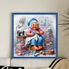 Happy Old Lady - 11CT Stamped Cross Stitch - 45*45cm