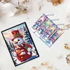 (US Local)Snowman A5 Size Diamond Painting Notebook Set with 4Pcs Bookmark Holiday Gift