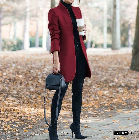 Long Wool Coat for Women, Plus Size, Winter Warm