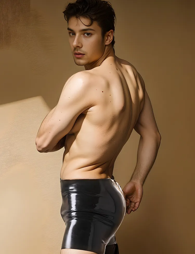Men Latex Briefs Black High-Gloss Fetishwear