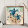 (Stamped/Counted) Beach Turtle - 11CT Cross Stitch 40*40cm/15.75*15.75in