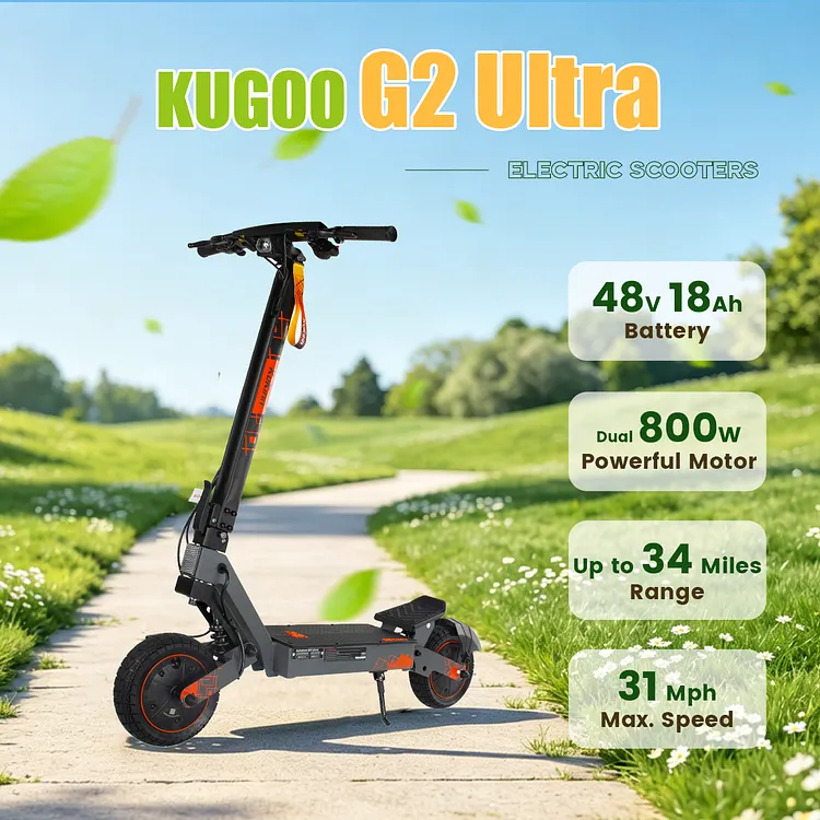 KUKIRIN G2 Ultra Electric Scooter | Dual 800W Powerful Motor | 48V 18Ah Battery