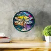 5D Diamond Painting Double Sided Effect  Stained Glass Panel Decorative Home Garden Decoration Hanging Kit(Dragonfly)