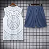 2025/2026 Psg Paris Pre-Match Training White Vest+Shorts Football1:1 Thai Quality