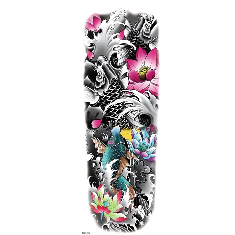 Fake Tattoo Dragon For Men Waterproof Sleeves Angel Tiger Snake Animal Stickers Waterproof Temporary Tattoos Skeleton Hand