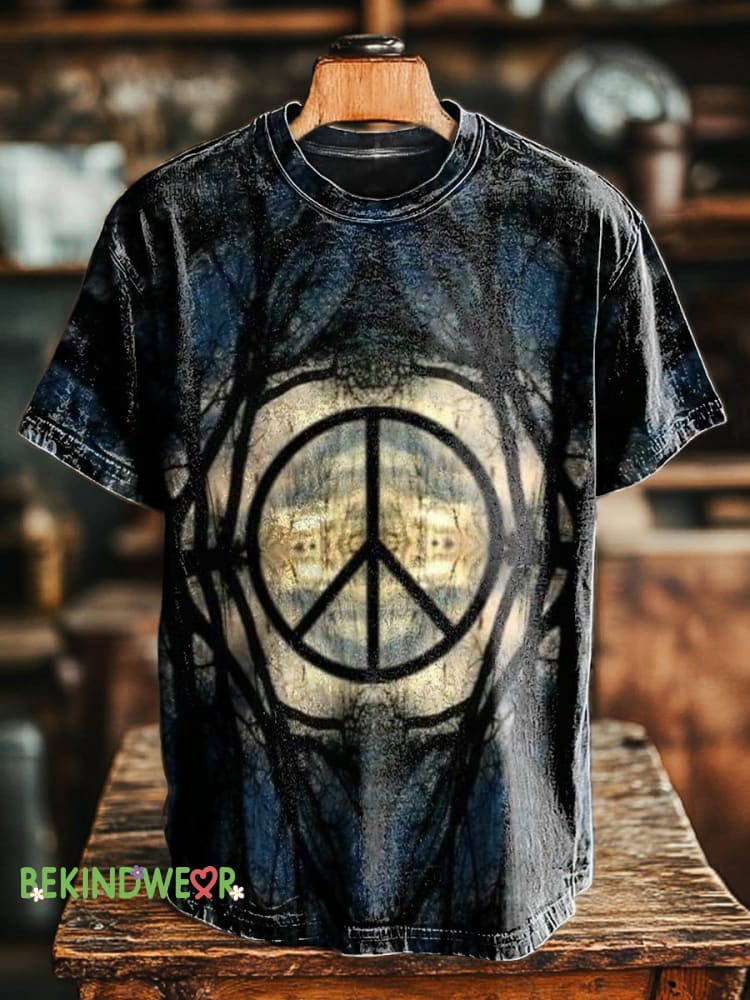 Peaceful Fantasy Space Printed Casual Round Neck Short Sleeve T-Shirt Multicolor / S