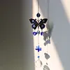 Butterfly Eye Crystal Hanging Light Catcher Pendant Garden Window Decor (B)