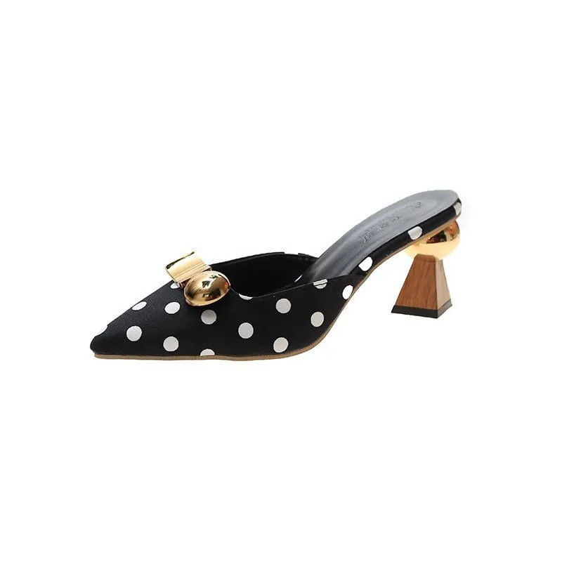 Comemore New 2022 Mules Black Pumps High Heels for Women Dress Flip Flops Women's Slippers Summer Female Sliders Shoes for Girls