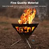 Outdoor Campfire Stove Barbecue Hanger Stainless Steel Camping Hanging Platform Picnic Wood Stove Convenient Charcoal Stove Triangle Hanging Stove