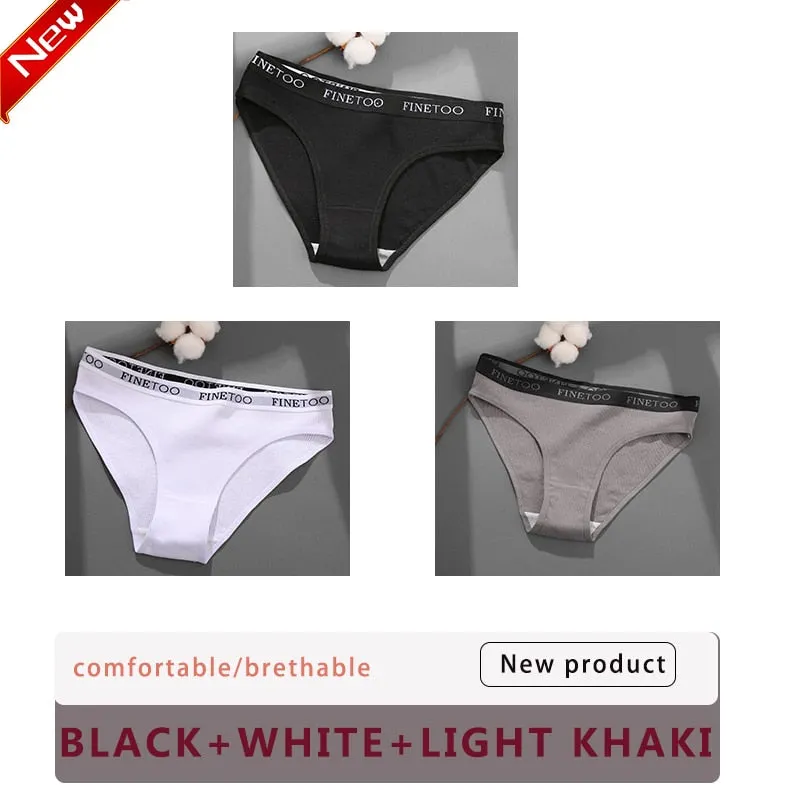 3PCS/Set Cotton Underwear For Woman Sexy Letter Panties Underpants Female M-XL Briefs Intimates Lingerie 6 Solid Color Pantys