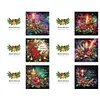 6PCS DIY Greeting Card Special shaped Diamond Painting Christmas Postcards