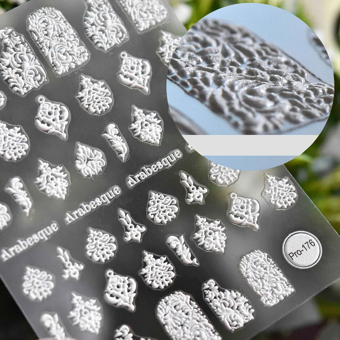 1pc 3D Desgin Nail Slide Decals Butterfly Pattern Acrylic Engraved Nail Sticker Winter Sweater-Nail Inspo