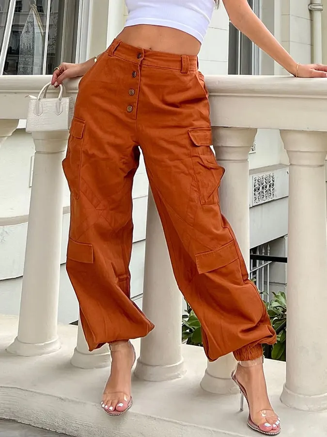 Casual Multi-Pocket Denim Cargo Pants