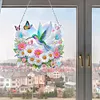 (US Local)Acrylic Special Shape Flowers Hummingbird Cloud Double Sided Effect Diamond Painting Pendant Kit
