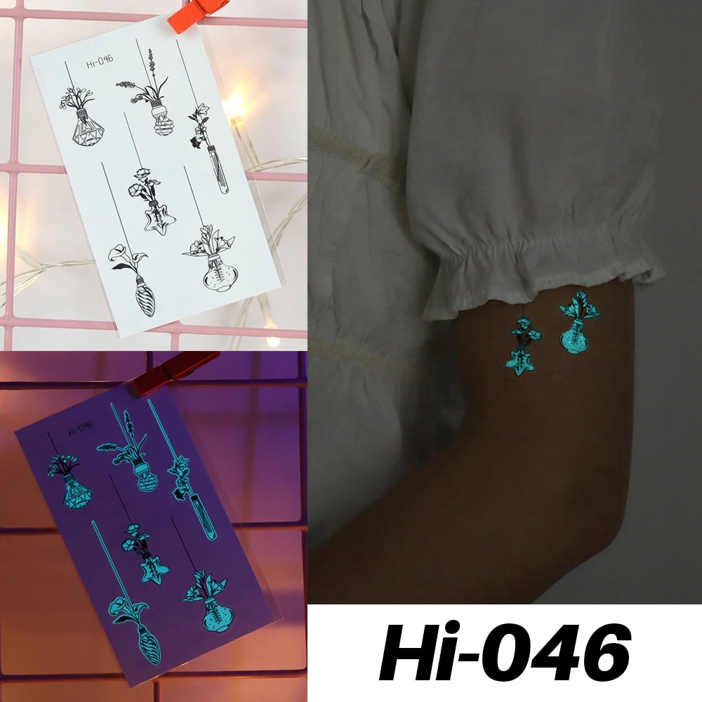 Sdrawing Luminous Tattoo Hand Finger Starry Star Universe for Kids Fake Tattoo Glowing In Dark Waterproof Temporary Tattoo Stickers