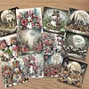 12pcs DIY Christmas Snowman Diamond Painting Greeting Card