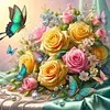 Butterfly Rose-11CT Stamped Cross Stitch 40*40cm/15.75*15.75in