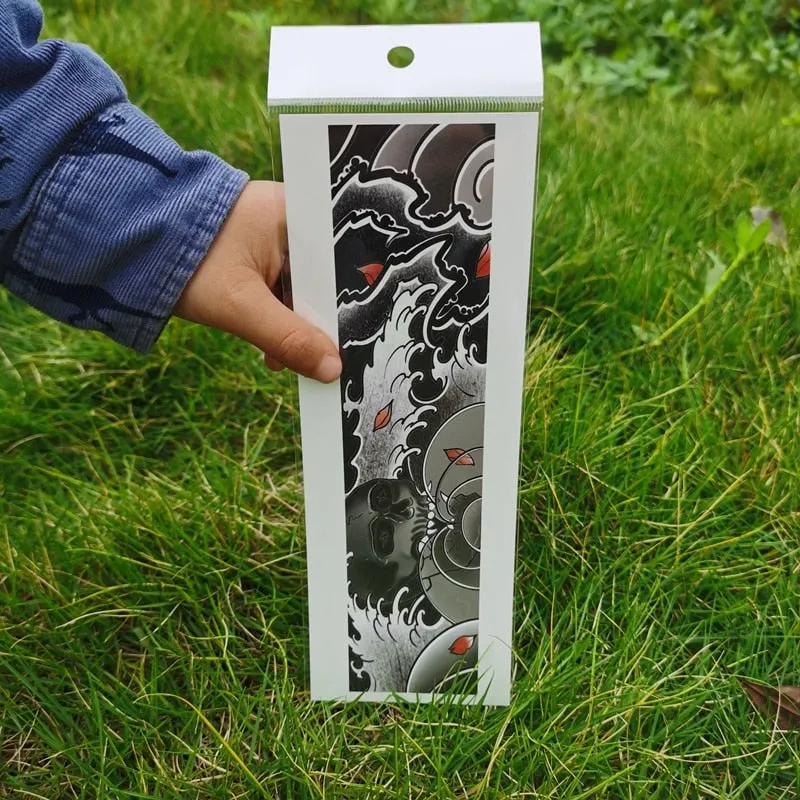 Waterproof Flower Arm Temporary Tattoo Sticker Chinese Wind Arm Ring Wave Art Dec Fake Tattoo Men Women Foot Ring Tattoo Sticker