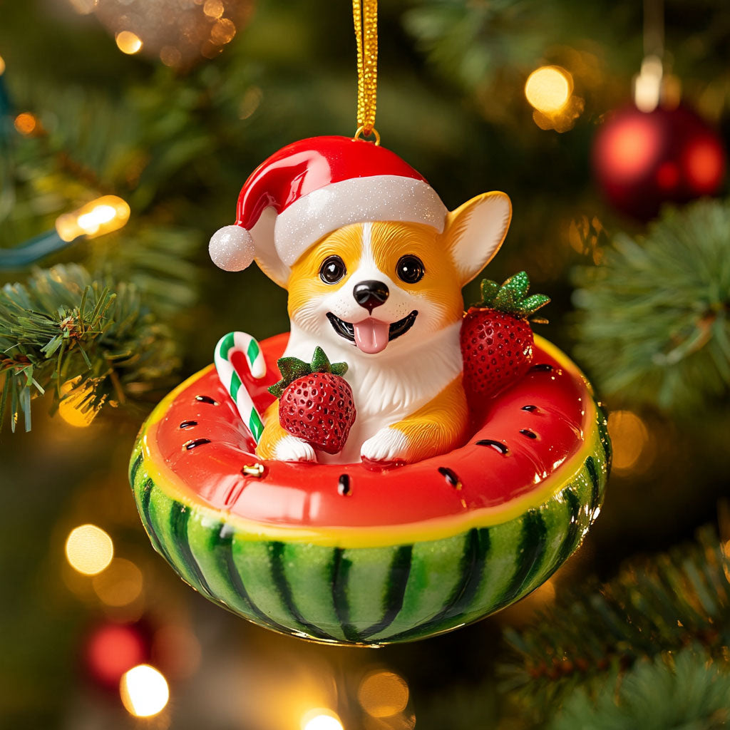 Jolly Corgi WN1610091CL Personalized Christmas Ornament