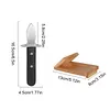 Oyster Knife Shucker Set with Wooden Holder Stainless Steel Oyster Shucking Kit Seafood Tools for Kitchen Restaurant Home Use