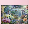 (Big Size)Hummingbirds Gardens - 11CT Stamped 3 Strands Cross Stitch 60*45cm/23.62*17.72in
