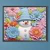 >SALE<5D DIY Partial Special Shaped Drill Diamond Painting Snowman-Green Decor 40x50cm