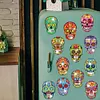 12PCS Diamond Painting Magnets Refrigerator for Adults Kids Fridge Car Kit(Skull)