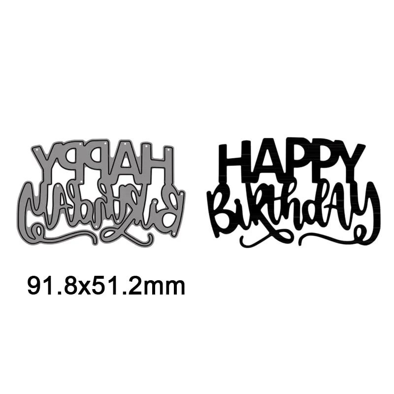 Letter Happy Birthday Metal Cutting Die For DIY Embossing Paper Photo Album Gift Cards Making Scrapbooking Craft New Die