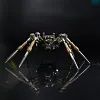 Steampunk DIY Assemble 3D Metal Mechanical Spider Model with Clock Assemble Insect Model Handmade Crafts Desktop Decorations