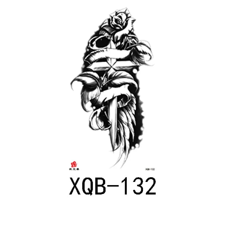Small Full Arm Waterproof Tattoo Sticker Half Arm Arm Fierce Wolf Head Animal Arm Lasting European and American Tattoo Sticker