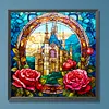 Rose Castle Glass Painting-Paint by Numbers Acrylic Painting 40*40CM