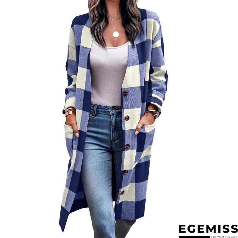Casual Royal Buffalo Plaid Pocket Coat Women | EGEMISS