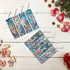 (US Local)8Pcs DIY Owl Diamond Painting Art Bookmarks with Crystal Pendants for Reading